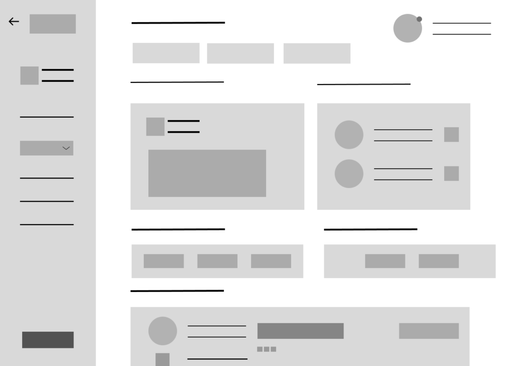 Dossier patient wireframe